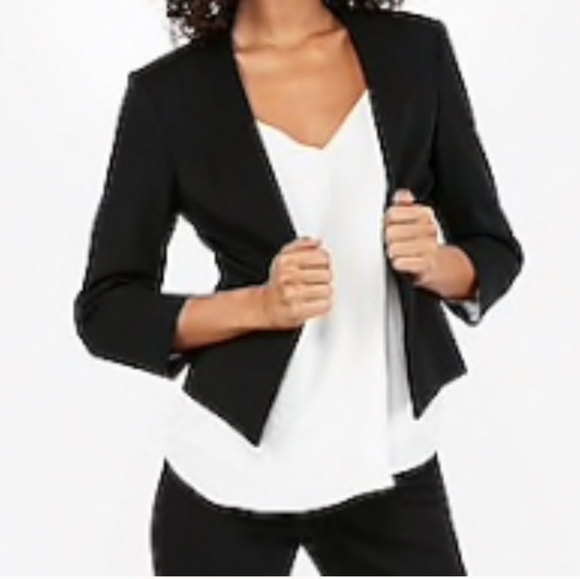 Express Fitted Cropped Cutaway Blazer - Picture 2 of 7